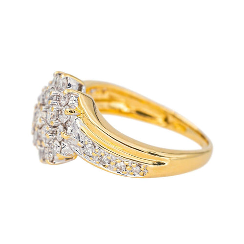 Bague 51 Bague en or jaune et or blanc 18 carats sertie de diamants 58 Facettes 4369862CN