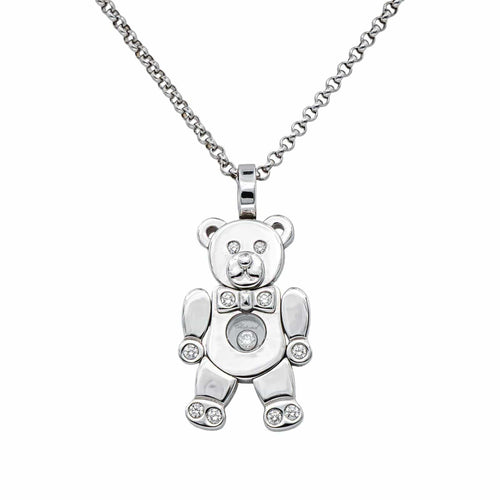 Collier Chopard Happy Diamond - Collier ours en or blanc et diamants 58 Facettes 4376974CN