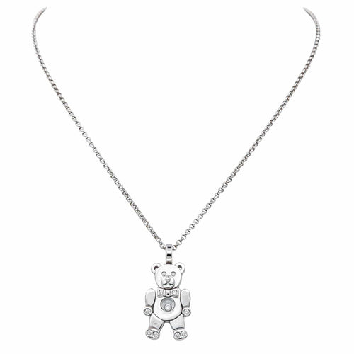 Collier Chopard Happy Diamond - Collier ours en or blanc et diamants 58 Facettes 4376974CN