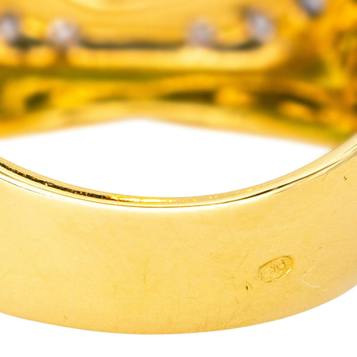Bague 54 Bague cocktail en or jaune 18 carats avec péridot et diamants 58 Facettes 4377113RV