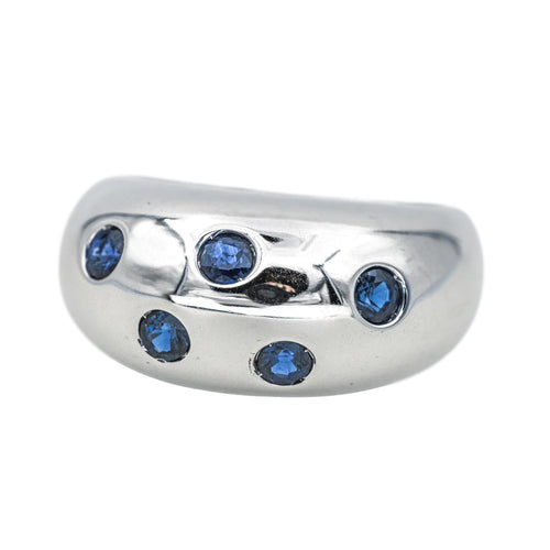 Bague 55 Bague demi-jonc en or blanc 18 carats sertie de saphirs 58 Facettes 4377132RV