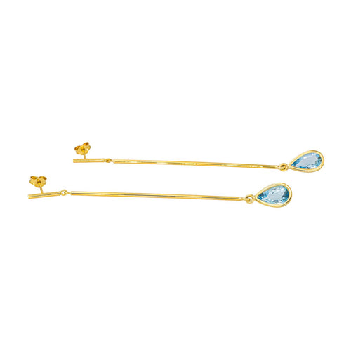 Boucles d'oreilles Boucles d’oreilles pendantes en or jaune 18 carats et topazes 58 Facettes 4377136RV