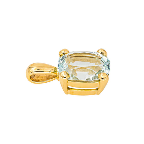 Pendentif Pendentif en or jaune 18 carats serti d’une aigue-marine 58 Facettes 4377137RV