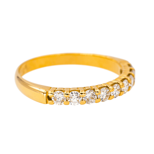 Bague 54 Bague demi-alliance en or blanc 18 carats et diamants 58 Facettes 4386531CN