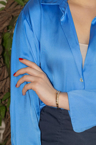 Bracelet Bracelet jonc en or jaune 18K serti de diamants 58 Facettes 4387215CN