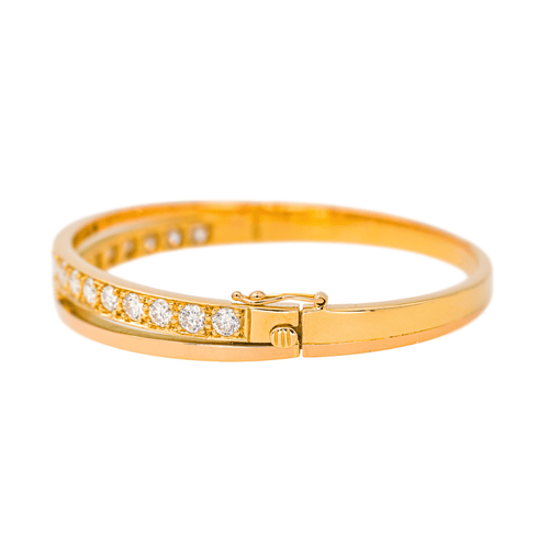 Bracelet Bracelet jonc en or jaune 18K serti de diamants 58 Facettes 4387215CN