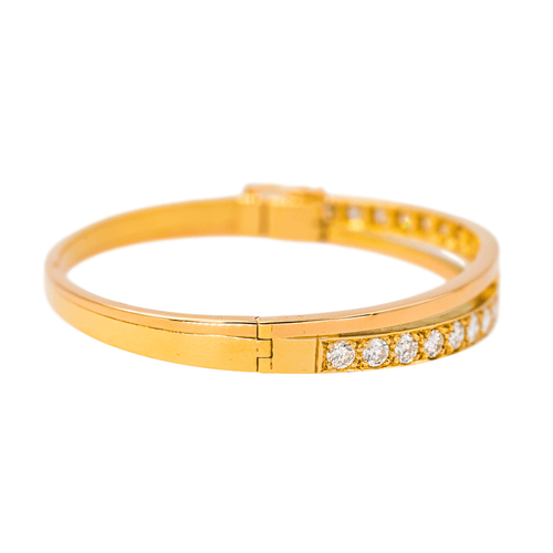 Bracelet Bracelet jonc en or jaune 18K serti de diamants 58 Facettes 4387215CN