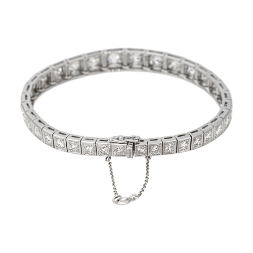 Bracelet Bracelet ligne en or blanc 18 carats et diamants 58 Facettes 4387216CN