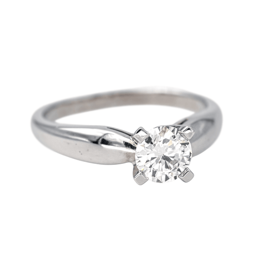 Bague 48 Bague solitaire en platine 950 avec diamant taille brillant 0,50 ct 58 Facettes 4387221CN