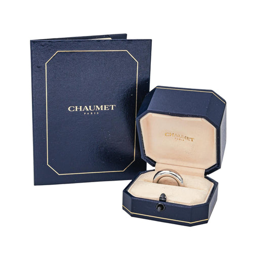 Bague 51 Chaumet - Bague jonc en or blanc 18 carats 58 Facettes 4387239CN