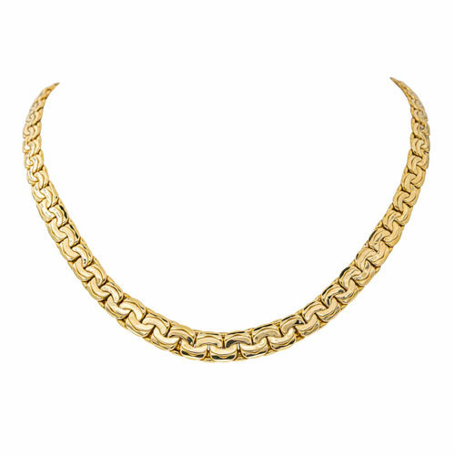 Collier Collier maille double haricot en or jaune 18 carats 58 Facettes 4396461CN