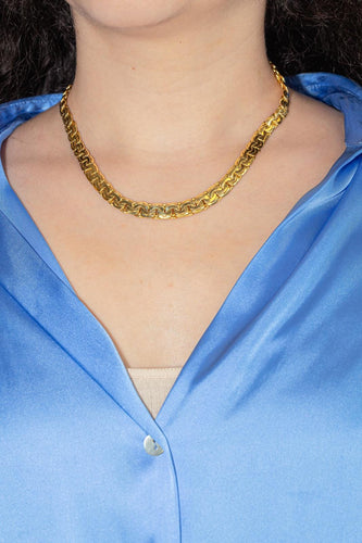 Collier Collier maille double haricot en or jaune 18 carats 58 Facettes 4396461CN