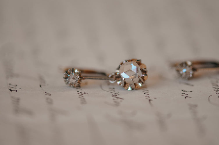 Boucles d'oreilles Boucles d’oreilles anciennes à diamants taille rose 58 Facettes