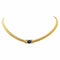Collier Collier en or jaune 18 carats avec saphir ovale et diamants 58 Facettes 4410624CN