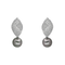 Boucles d'oreilles Boucles d’oreilles pendantes en or blanc avec diamants et perles de Tahiti 58 Facettes 4410629CN