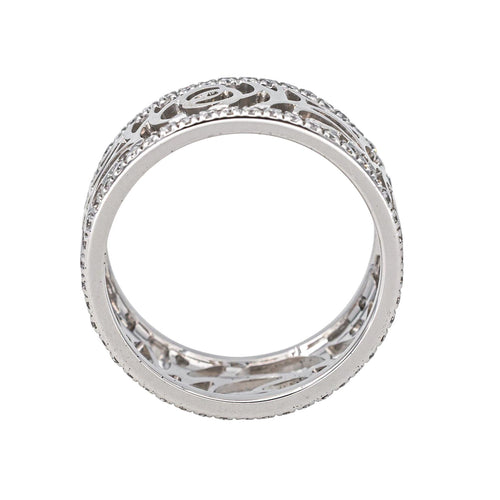 Bague 51 Chanel Camélia - Bague bandeau en or blanc et diamants 58 Facettes 4416094RV