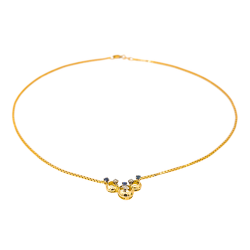 Collier Collier en or jaune 18 carats avec saphirs et diamants 58 Facettes 4416914RV