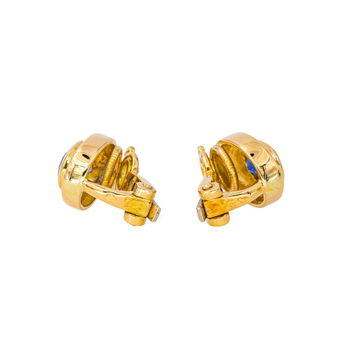 Boucles d'oreilles Boucles d’oreilles clips - Or jaune 18 carats et saphirs 58 Facettes 4416917RV