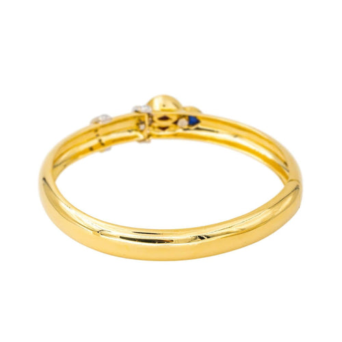 Bracelet Bracelet jonc en or jaune 18 carats, rubis, saphir et diamants 58 Facettes 4423005CN