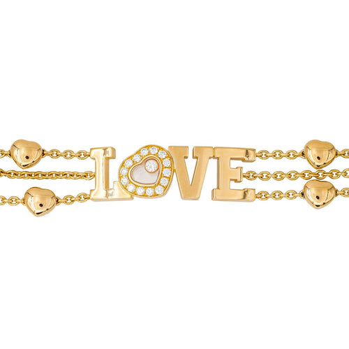 Bracelet Chopard Love Happy Diamond - Bracelet en or jaune et diamants 58 Facettes 4423010CN
