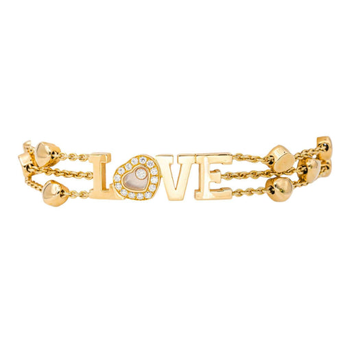 Bracelet Chopard Love Happy Diamond - Bracelet en or jaune et diamants 58 Facettes 4423010CN