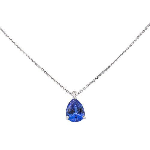 Collier Collier en or blanc 18 carats avec tanzanite et diamant 58 Facettes 4423605RV