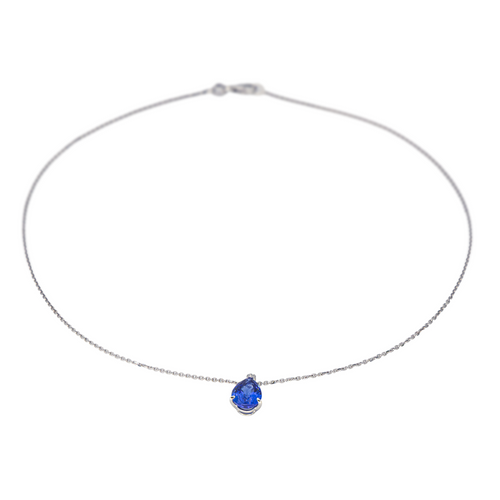 Collier Collier en or blanc 18 carats avec tanzanite et diamant 58 Facettes 4423605RV