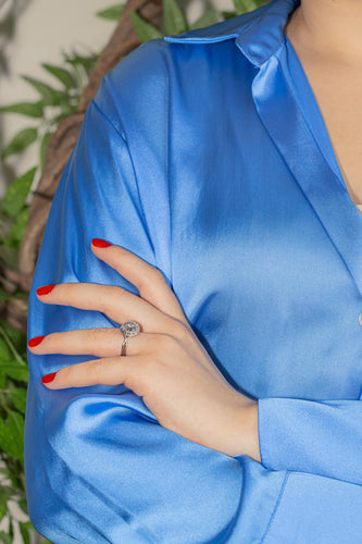 Bague 51 Bague tourbillon en or blanc 18 carats et diamants 58 Facettes 4425763CN