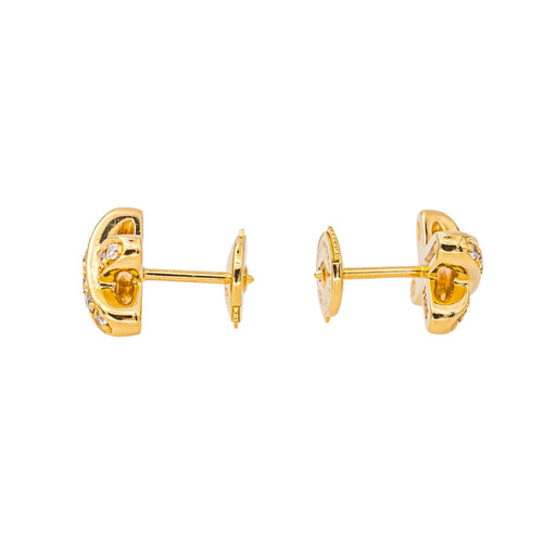 Boucles d'oreilles Chaumet Jeux de Liens - Boucles d’oreilles puces en or jaune et diamants 58 Facettes 4437823CN