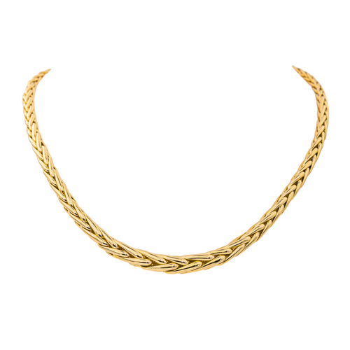 Collier Caplain Paris - Collier maille palmier en or jaune et saphir 58 Facettes 4438905CN