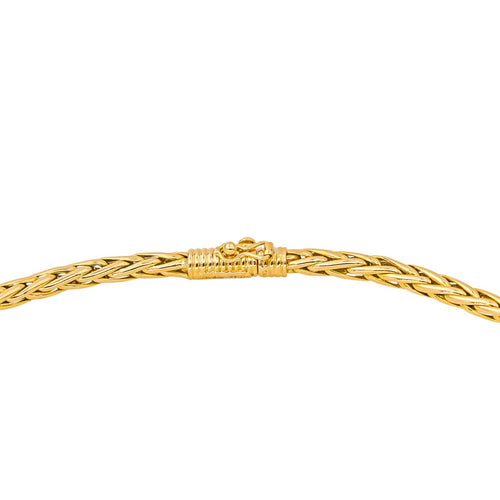 Collier Caplain Paris - Collier maille palmier en or jaune et saphir 58 Facettes 4438905CN