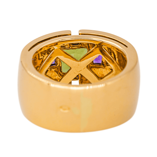 Bague 50 Bague en or jaune 18 carats sertie de péridot et améthystes 58 Facettes 4442218RV