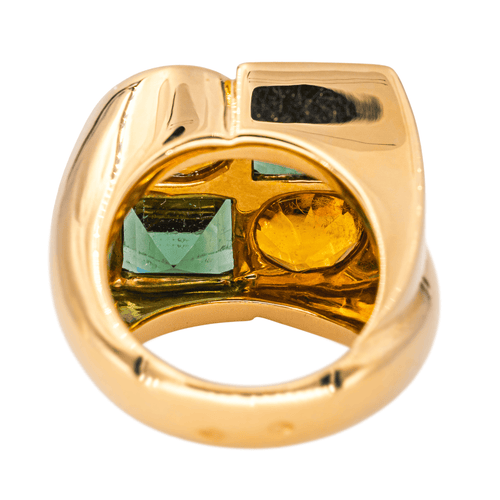 Bague 50 Bague en or jaune 18 carats avec péridot et citrine 58 Facettes 4442220RV