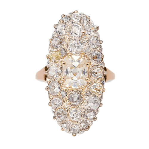 Bague 49 Bague marquise rétro en or rose 18 carats et diamants 58 Facettes 4445908CN