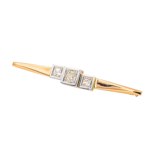 Broche Broche rétro en or rose et blanc 18 carats et diamants 58 Facettes 4445943CN