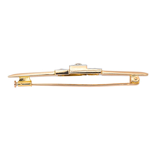 Broche Broche rétro en or rose et blanc 18 carats et diamants 58 Facettes 4445943CN