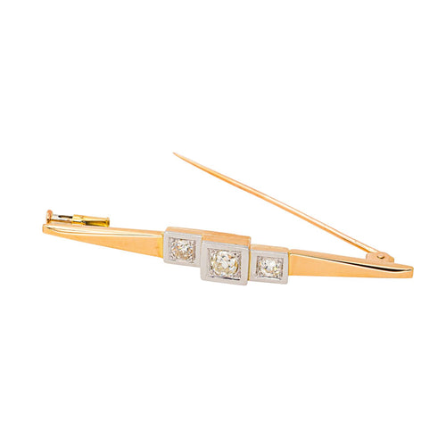 Broche Broche rétro en or rose et blanc 18 carats et diamants 58 Facettes 4445943CN