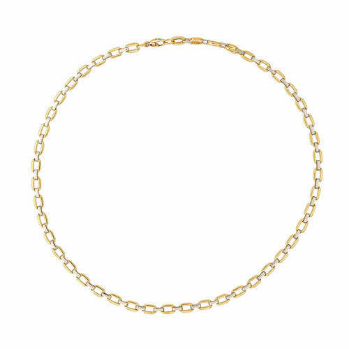 Collier Collier chaîne en or jaune et or blanc 18 carats 58 Facettes 4455432CN