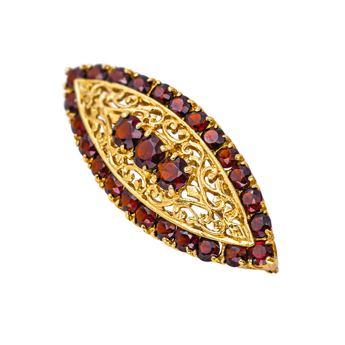 Broche Broche en or jaune 18 carats sertie de grenats 58 Facettes 4461455CN