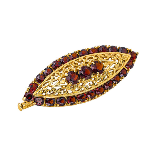 Broche Broche en or jaune 18 carats sertie de grenats 58 Facettes 4461455CN