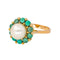 Bague 52 Bague marguerite en or jaune 18 carats, perle et turquoises 58 Facettes 4462733CN