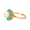 Bague 52 Bague marguerite en or jaune 18 carats, perle et turquoises 58 Facettes 4462733CN