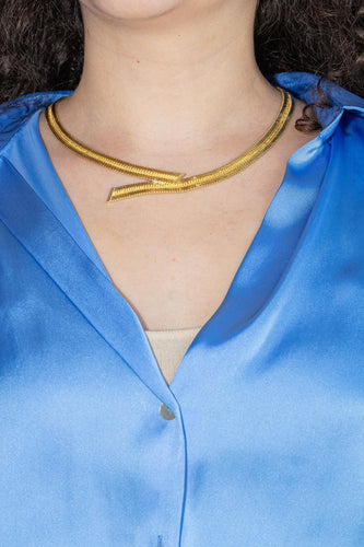 Collier Collier maille chevron en or jaune 18 carats 58 Facettes 4470155RV