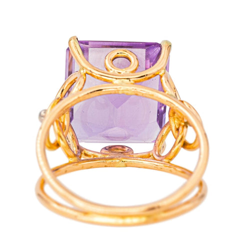 Bague 53 Bague cocktail en or jaune avec améthyste 58 Facettes 4471733CN