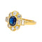 Bague 59 Bague en or jaune 18 carats avec saphir ovale et diamants 58 Facettes 4518943CN