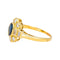 Bague 59 Bague en or jaune 18 carats avec saphir ovale et diamants 58 Facettes 4518943CN