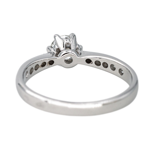 Bague 52 Bague solitaire en or blanc 18 carats et diamants 58 Facettes 4520968RV