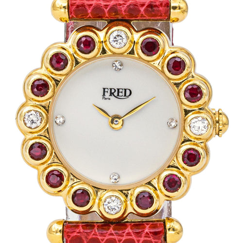 Montre Fred Concerto - Montre en or jaune 18 carats rubis et diamants 58 Facettes 4521532RV
