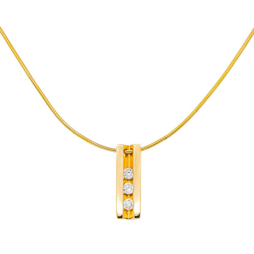 Collier Collier trilogie en or jaune 18 carats et diamants 58 Facettes 4527769CN