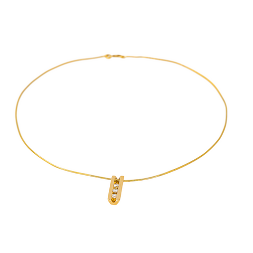 Collier Collier trilogie en or jaune 18 carats et diamants 58 Facettes 4527769CN